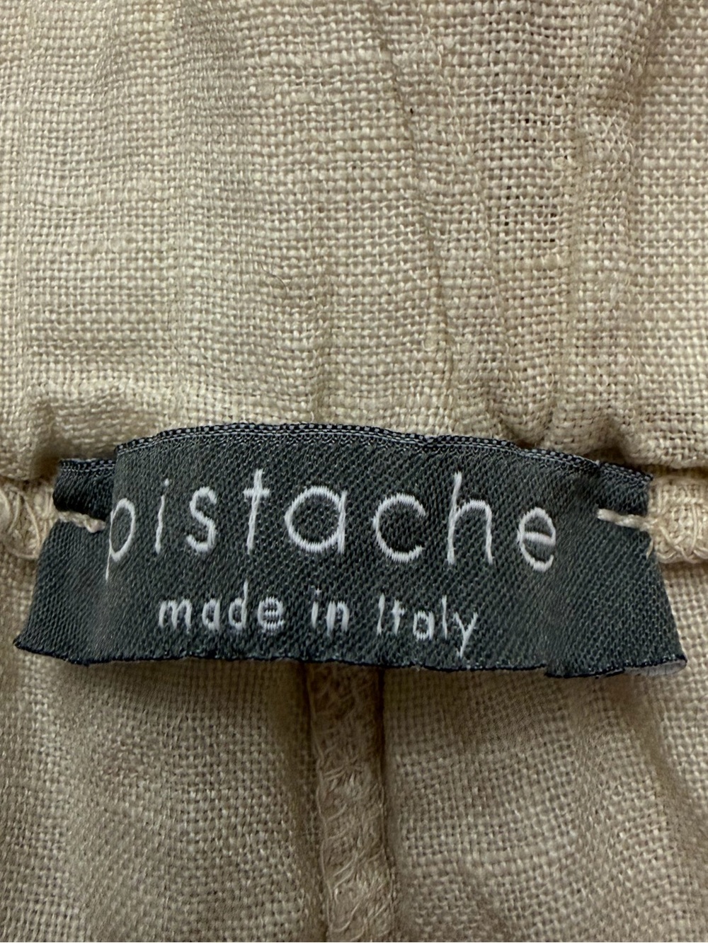 Pistache Italian 100% Linen Wide Leg Cropped Ankle Pants Trousers Woman Large - Picture 6 of 13